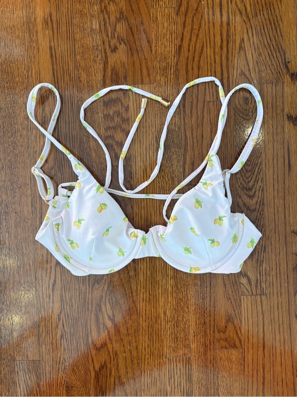 Kenny Flowers Watercolors Citrus Club Bikini Top with Yellow Lemon Print